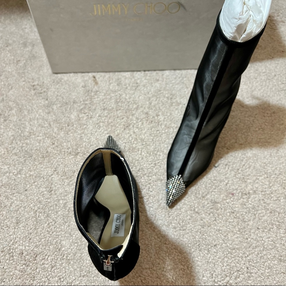 Jimmy Choo Naidoo 90 Mesh & Suede Bootie - Picture 8 of 16